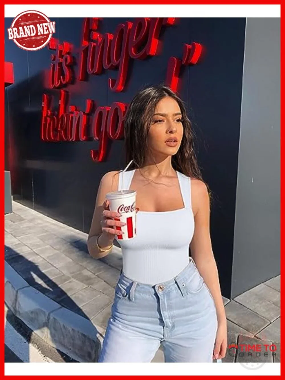 3 Piece Ribbed Seamless Bodysuits Square Neck Sleeveless Tummy Control